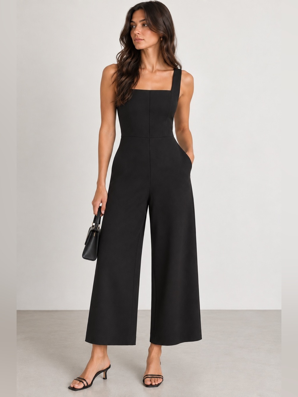 Aritzia Wilfred Écoulement Black Tie-Back Jumpsuit Size 6